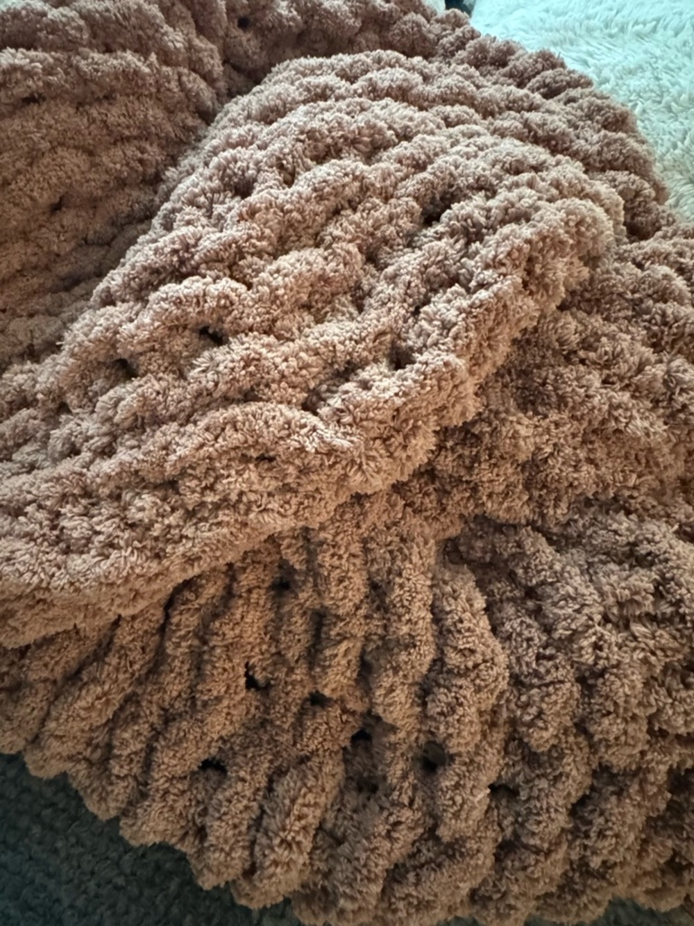 Cozy Chunky Plush Throw Blanket - Brown